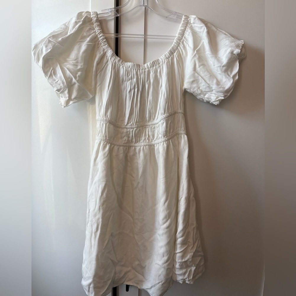 White Puff Sleeve Dress